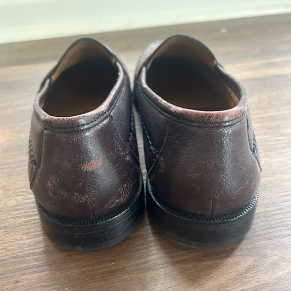 FLORSHEIM Leather Burgundy Croc Embossed Moc-Toe Slip On Loafers Men’s Size 11 D - Picture 8 of 12